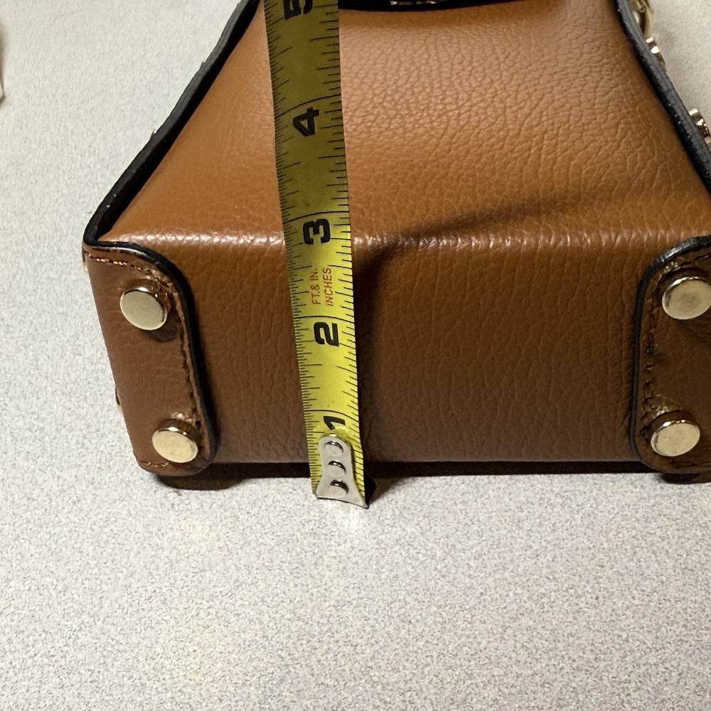 Cassette Barcelona‎ L'abeille Bumblebee Leather shoulder brown Mini Bag Gold Zip - Picture 11 of 12